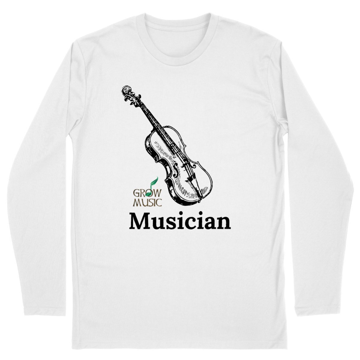 Image front Grow Musician Adult Long Sleeved T shirt 