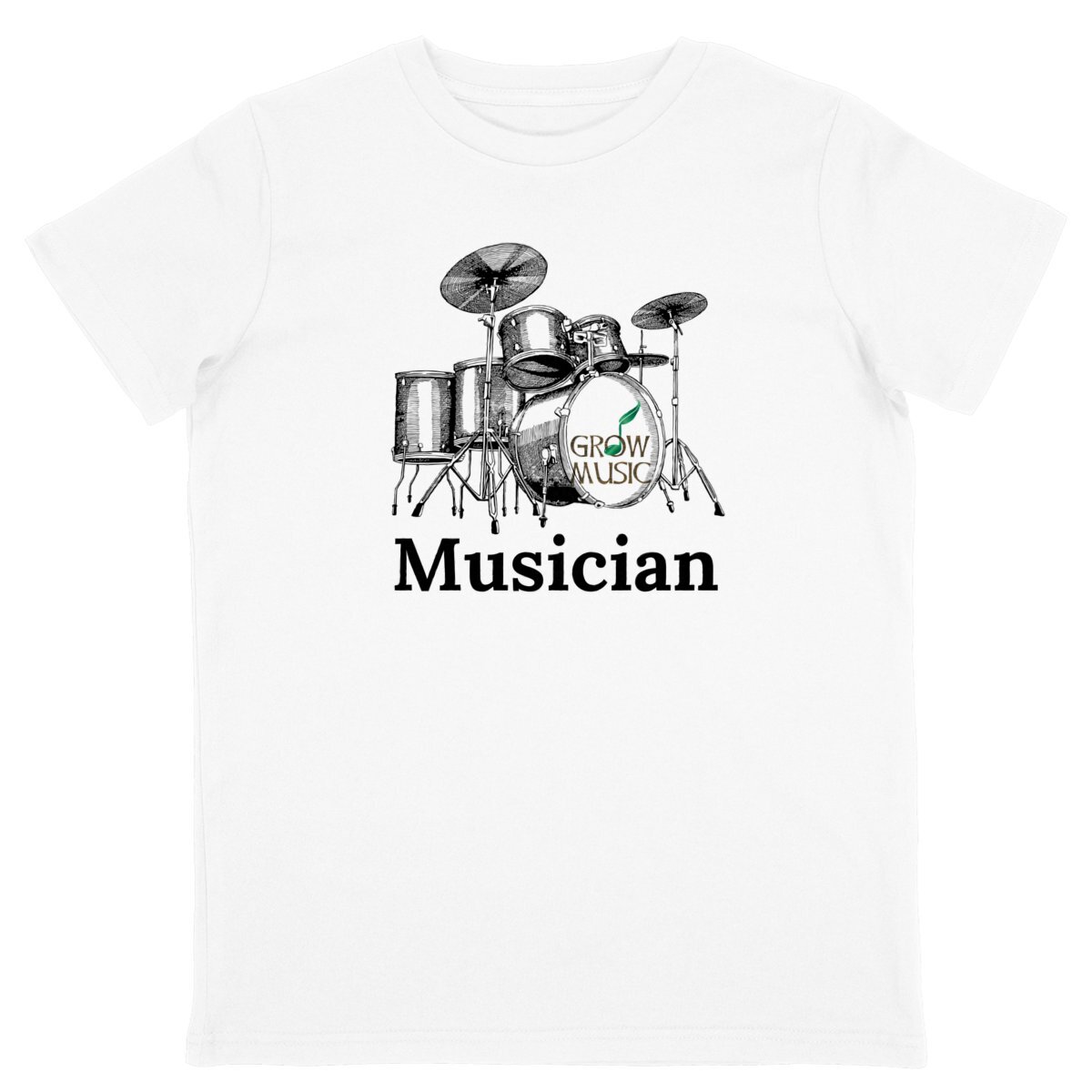 Image front Grow Musician drums child T shirt 