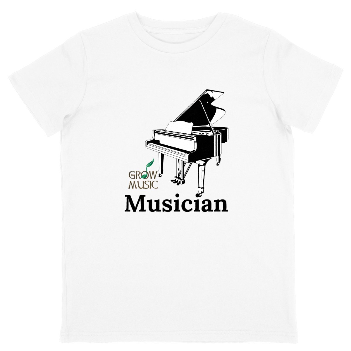 Image front Grow Musician piano child T shirt 