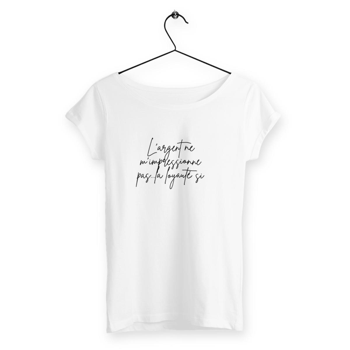 Image back T-shirt  - Femme - L'argent ne m'impressionne pas - 100% coton biologique peigné