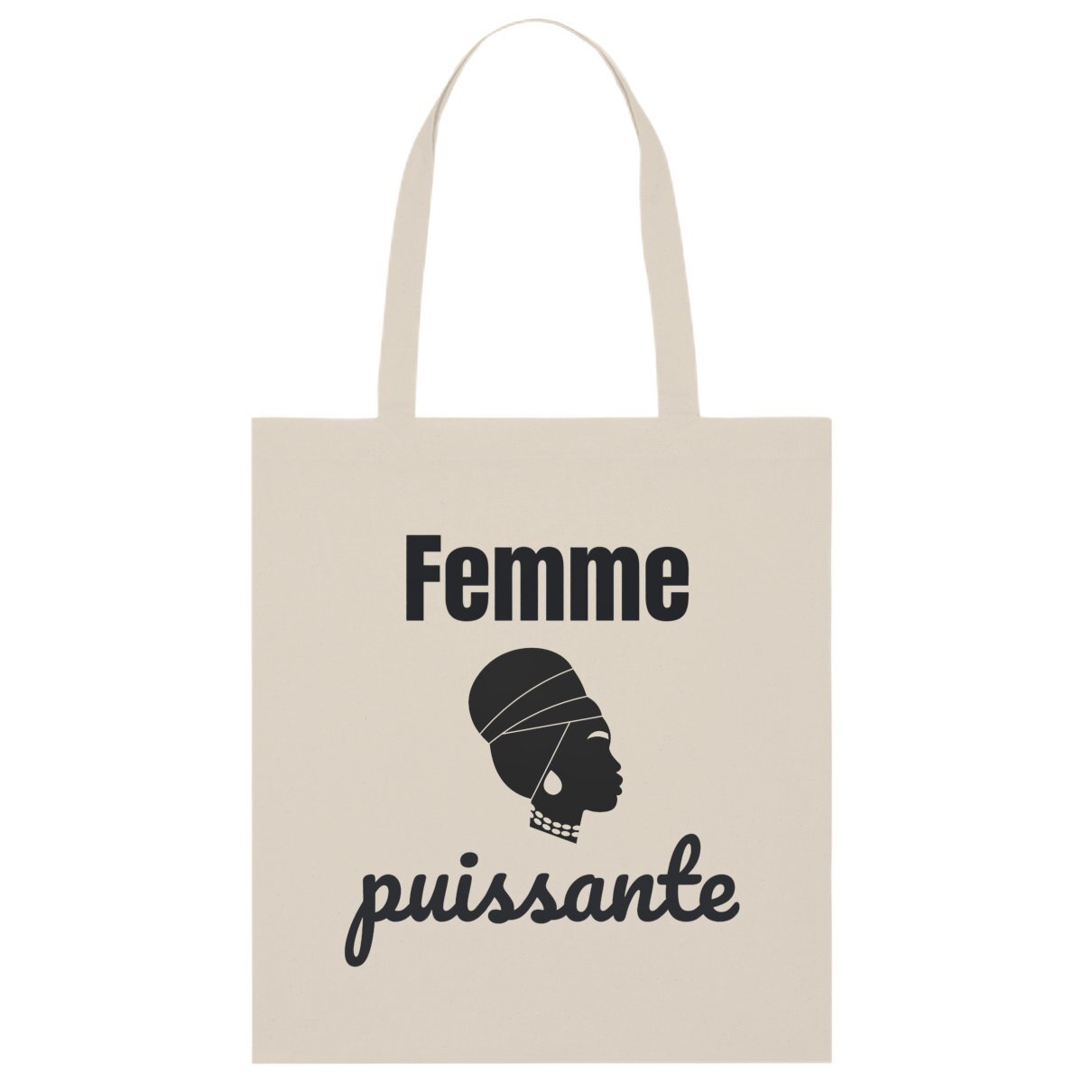 Image back Totebag léger - Femme puissante - 100% coton biologique 
