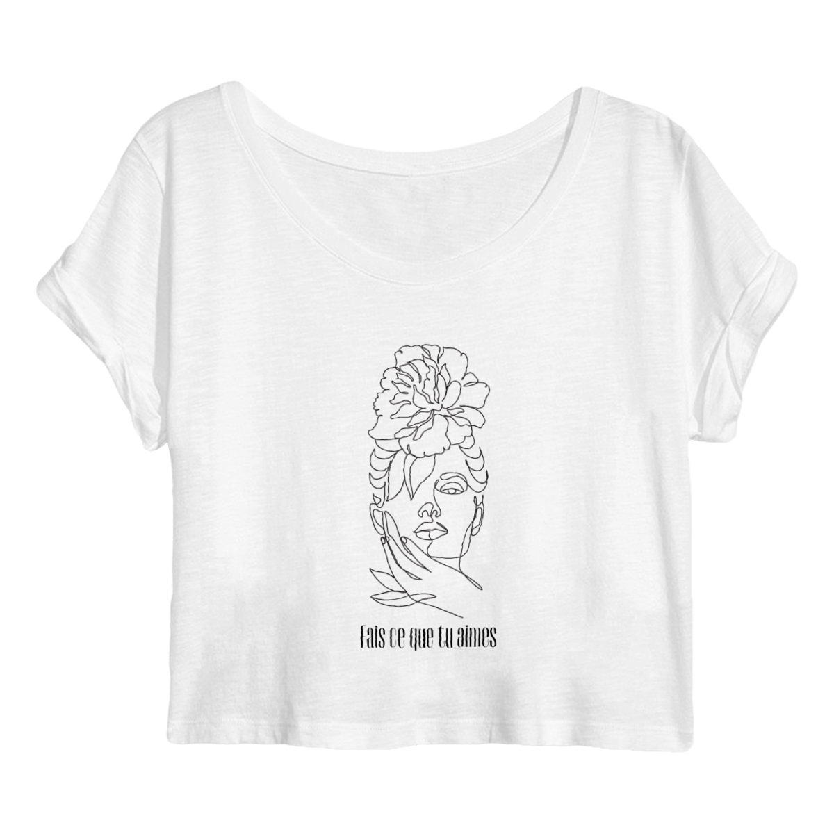 Image back Crop top Femme Premium Plus - Fais ce que tu aimes - 100% coton biologique 
