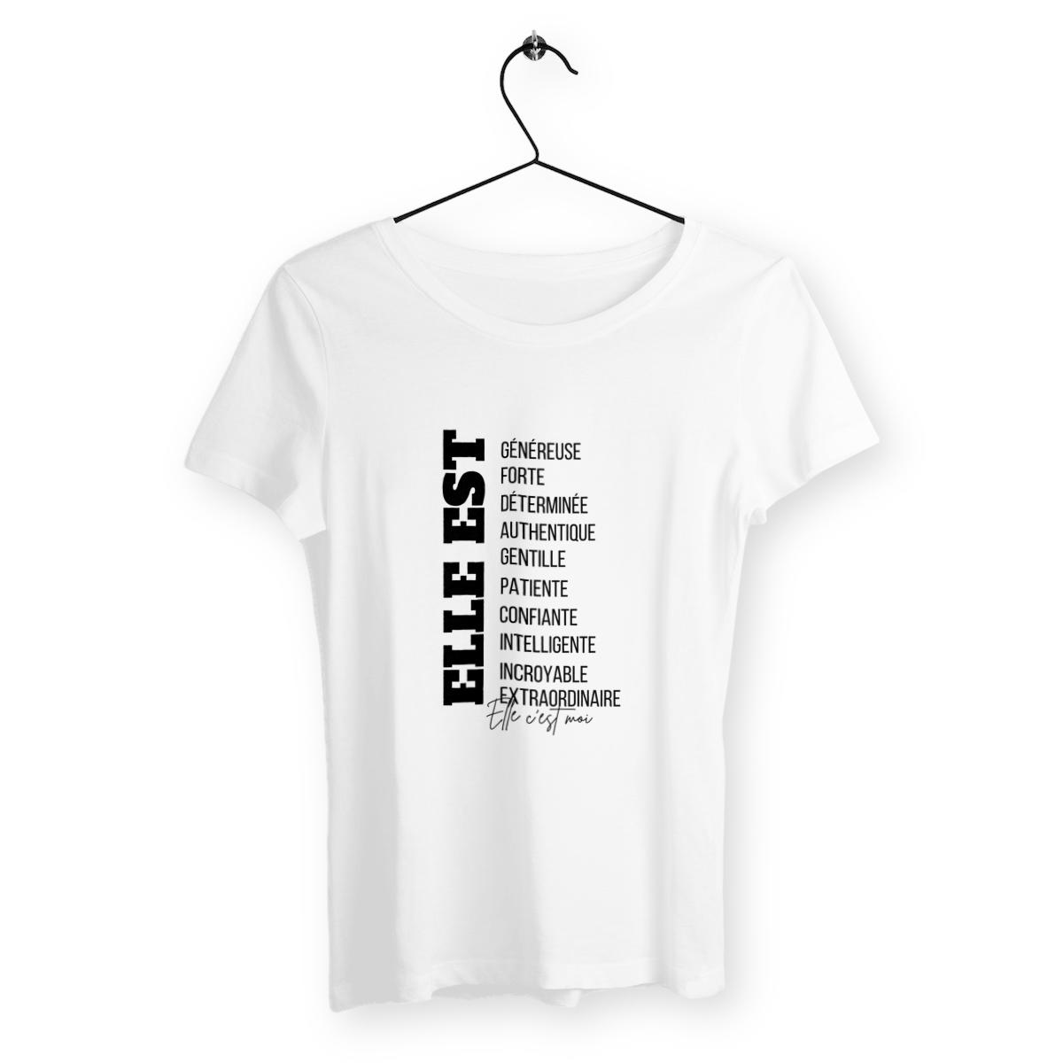 Image back T-shirt  - Femme - Elle est - 100% coton en conversion biologique