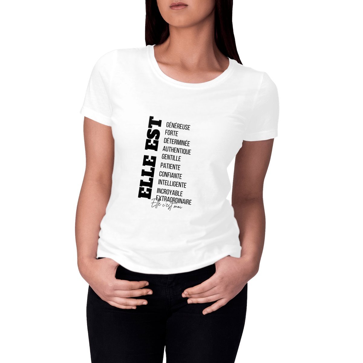 Image front T-shirt  - Femme - Elle est - 100% coton en conversion biologique