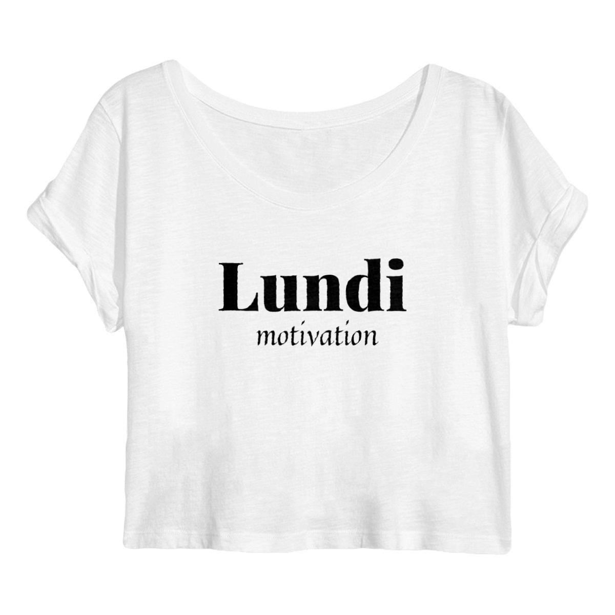 Image front Lundi motivation - Crop Top Femme 100% Coton BIO - Mantis