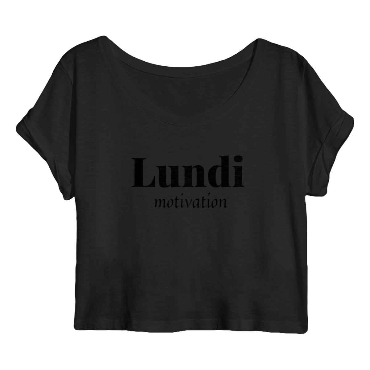 Image back Lundi motivation - Crop Top Femme 100% Coton BIO - Mantis
