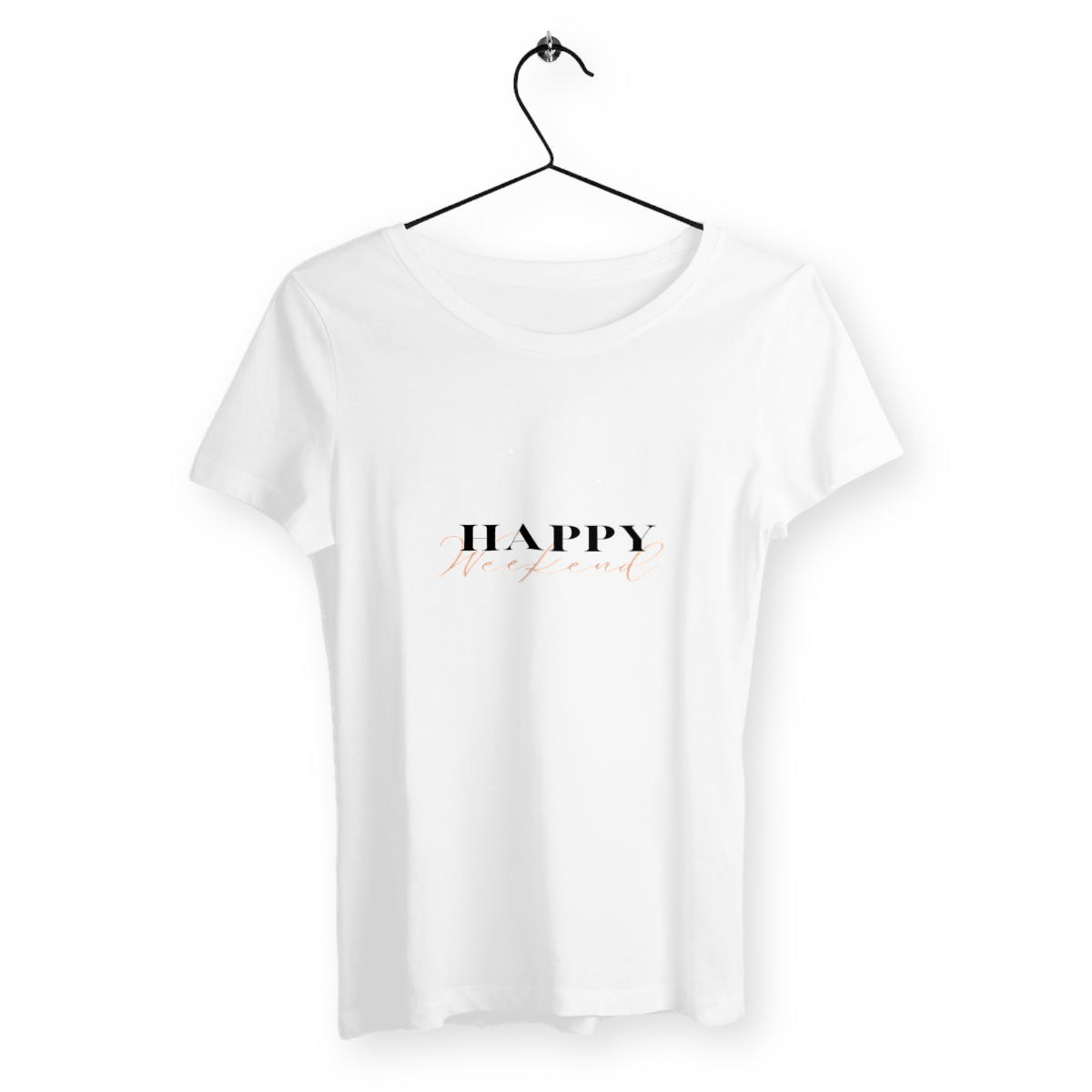 Image back T-shirt Femme - Happy weekend - 100% coton peigné organique 