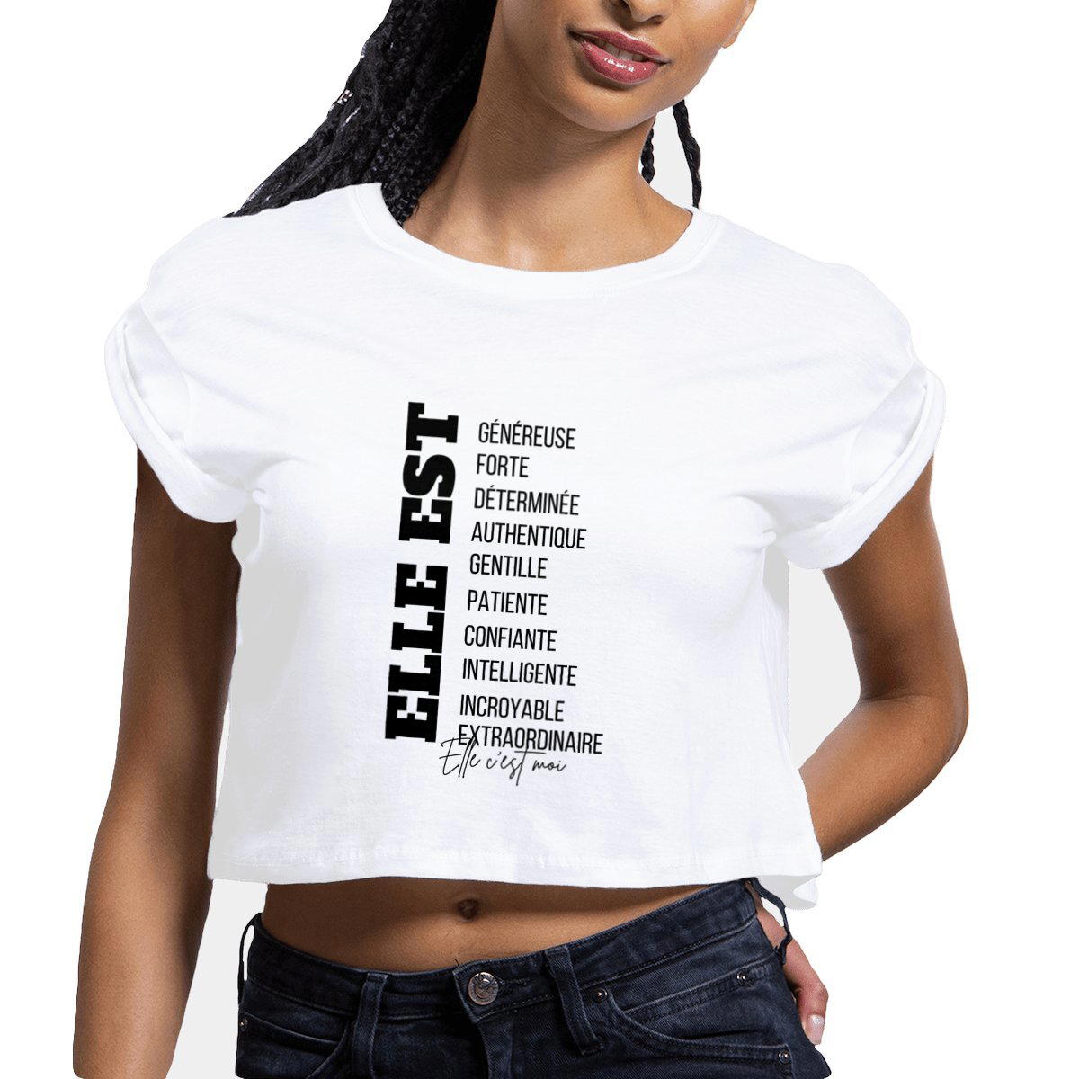 Image front Crop top Femme -  Elle est - 100% coton biologique 