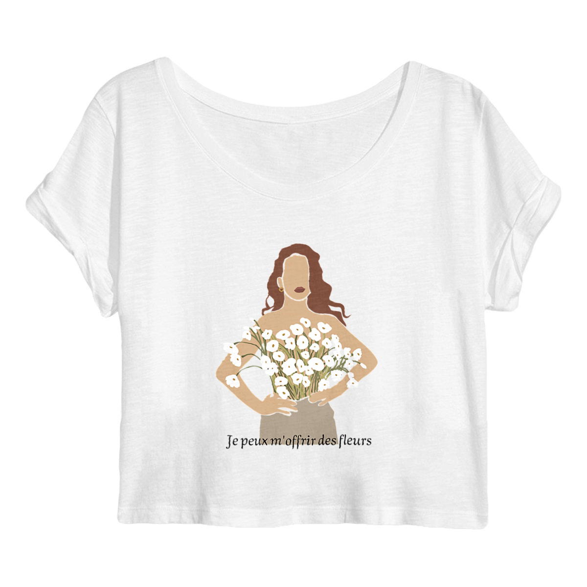 Image back Je peux m'offrir des fleurs - Crop Top Femme 100% Coton BIO - Mantis