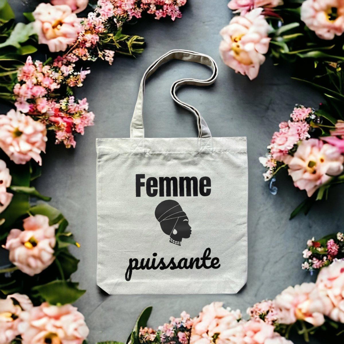 Image front Totebag épais - Femme puissante - 80 coton recyclé 