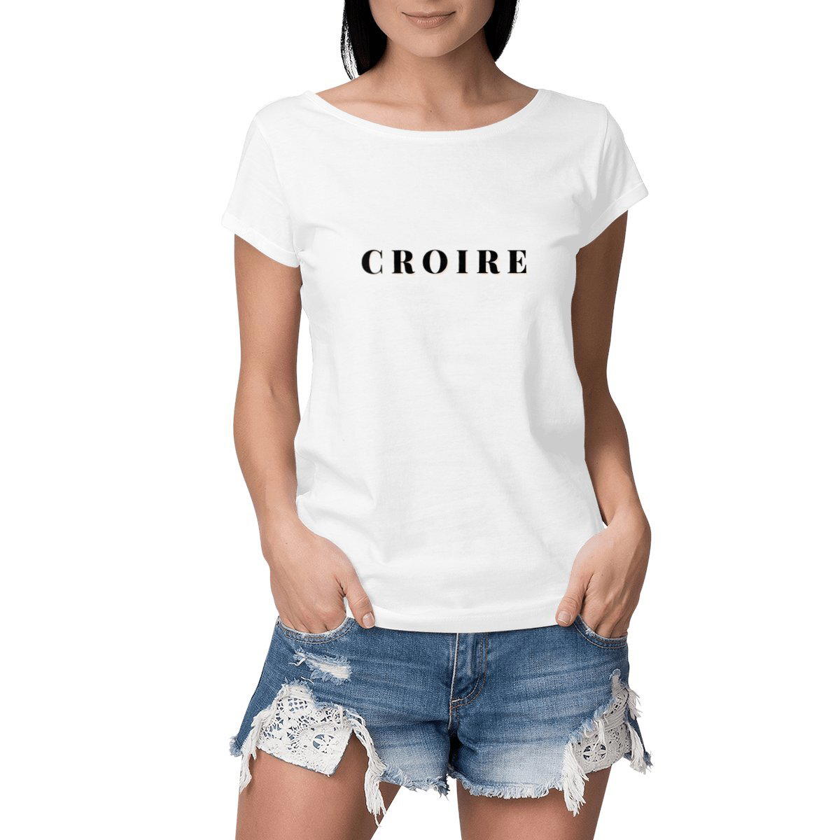 Image front T-shirt Femme - Croire - 100% coton peigné organique 