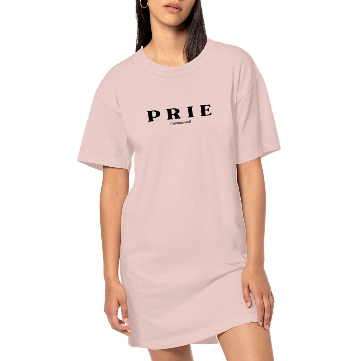 Image front Robe T-shirt Femme Premium Plus - Prie - 100% coton peigné biologique