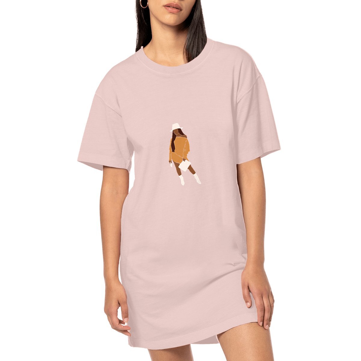 Image front Robe T-shirt Femme Premium Plus - - 100% coton peigné biologique