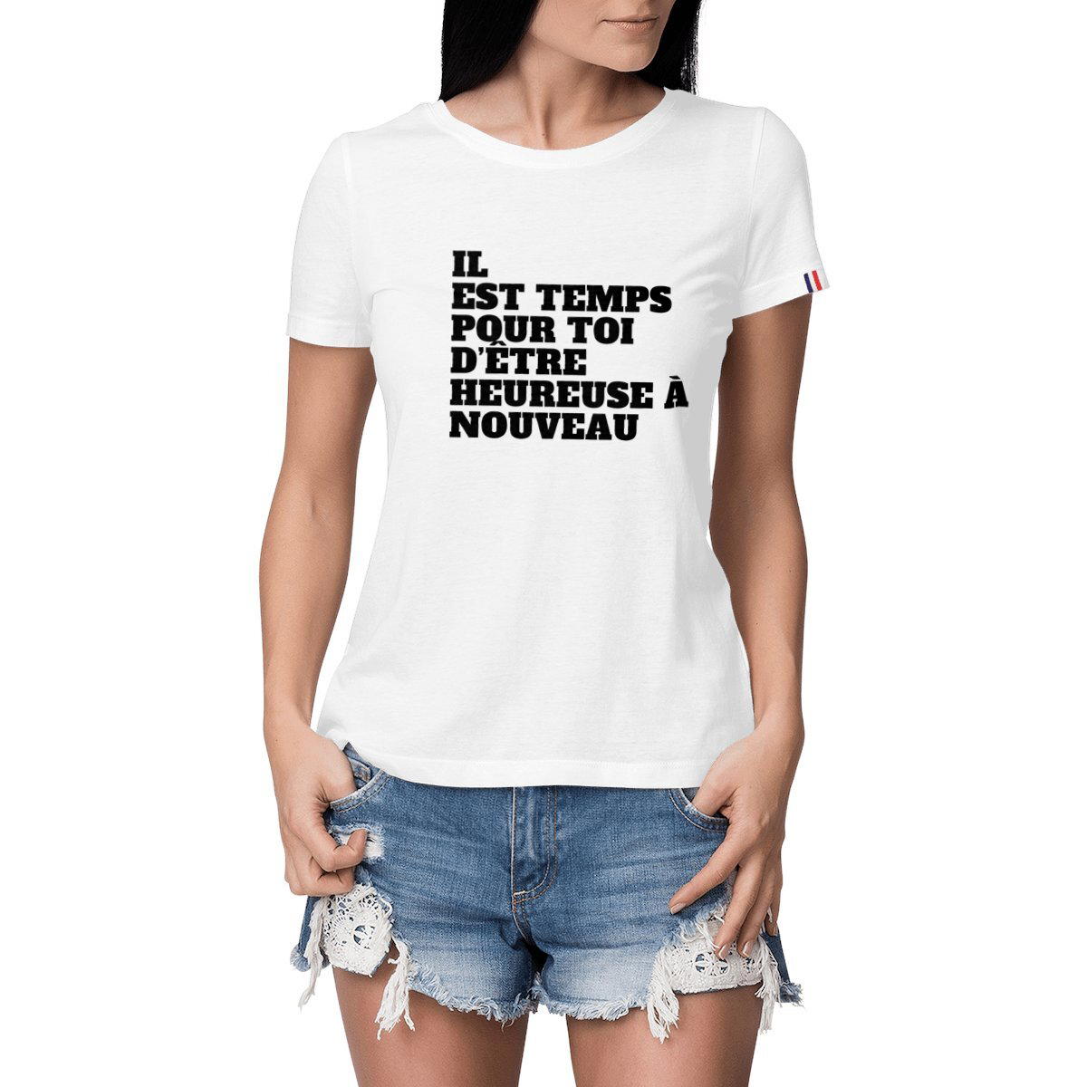 Image front T-shirt  - Femme - Il temps pour toi - 100% coton biologique peigné