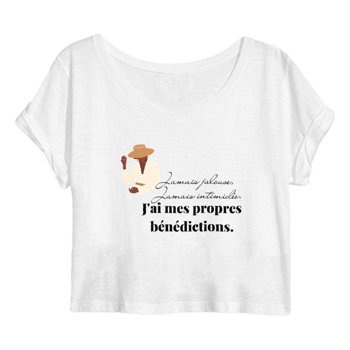 Image back Jamais jalouse - Crop Top Femme 100% Coton Bio - Mantis