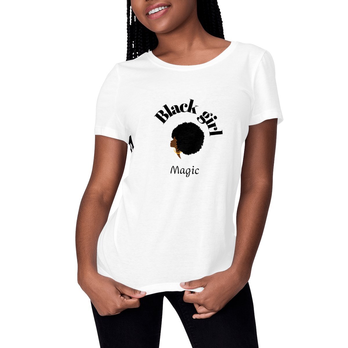 Image front T-shirt Femme Change - Black girl magic - 100% coton en conversion biologique