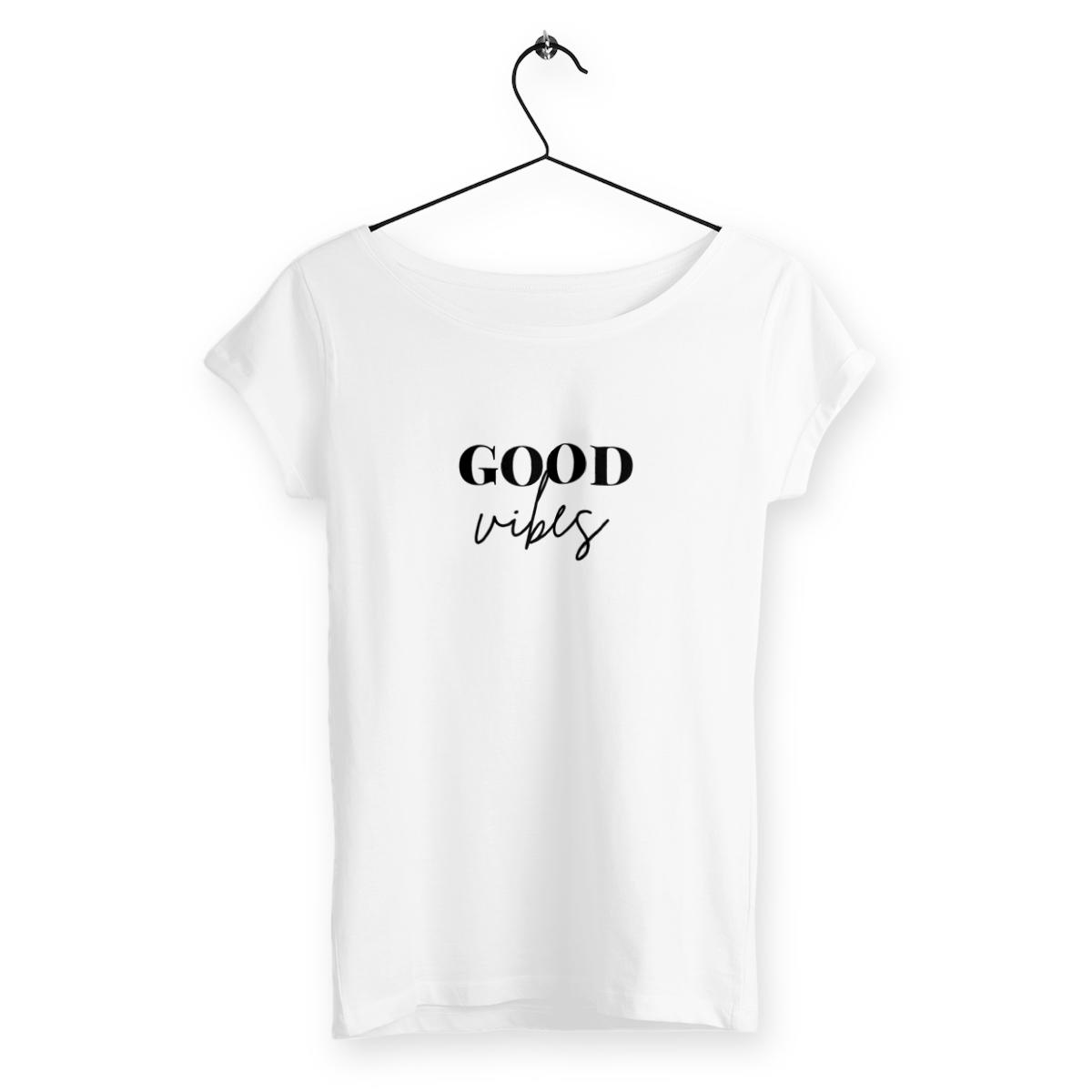 Image back T-shirt  - Femme - Good vibes - 100% coton biologique peigné