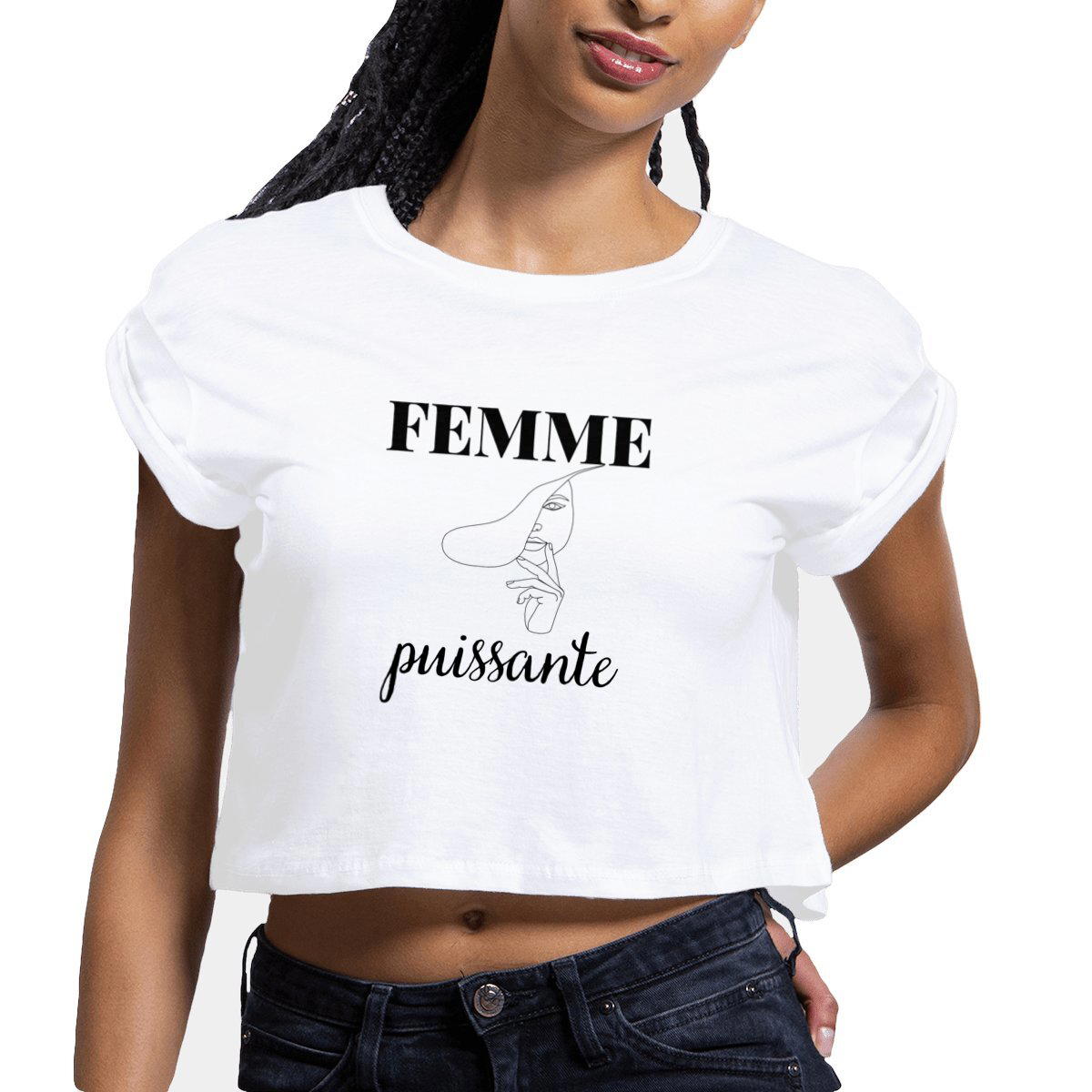 Image front Crop top Femme - Femme puissante - 100% coton biologique 