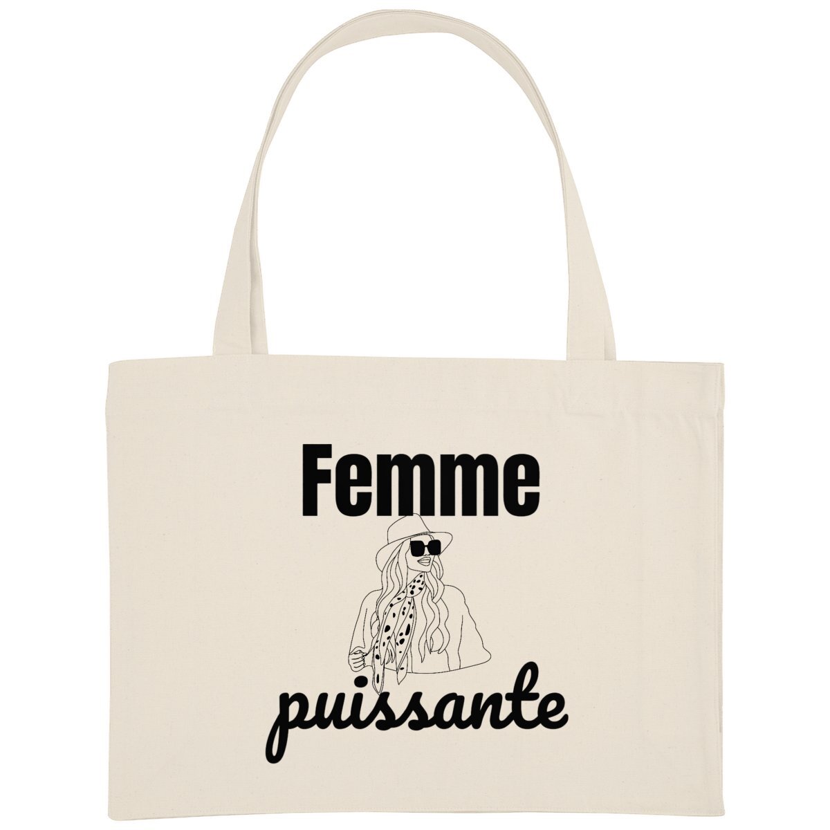 Image back Shopping bag - Femme puissante - 80% coton recyclé 20% polyester recyclé 