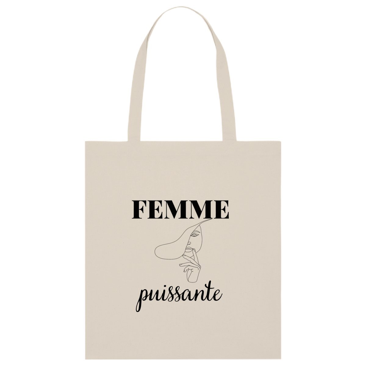 Image back Totebag léger - Femme puissante - 100% coton biologique 