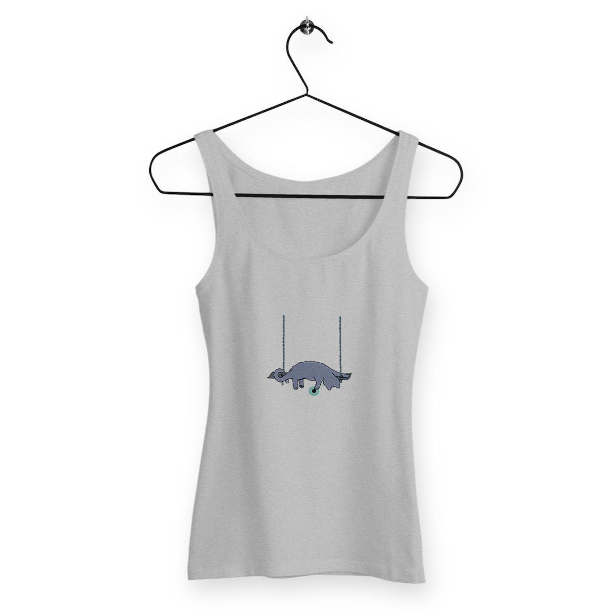 Image back Cat Play With the Bal on a Organic Lightweight Tank Top