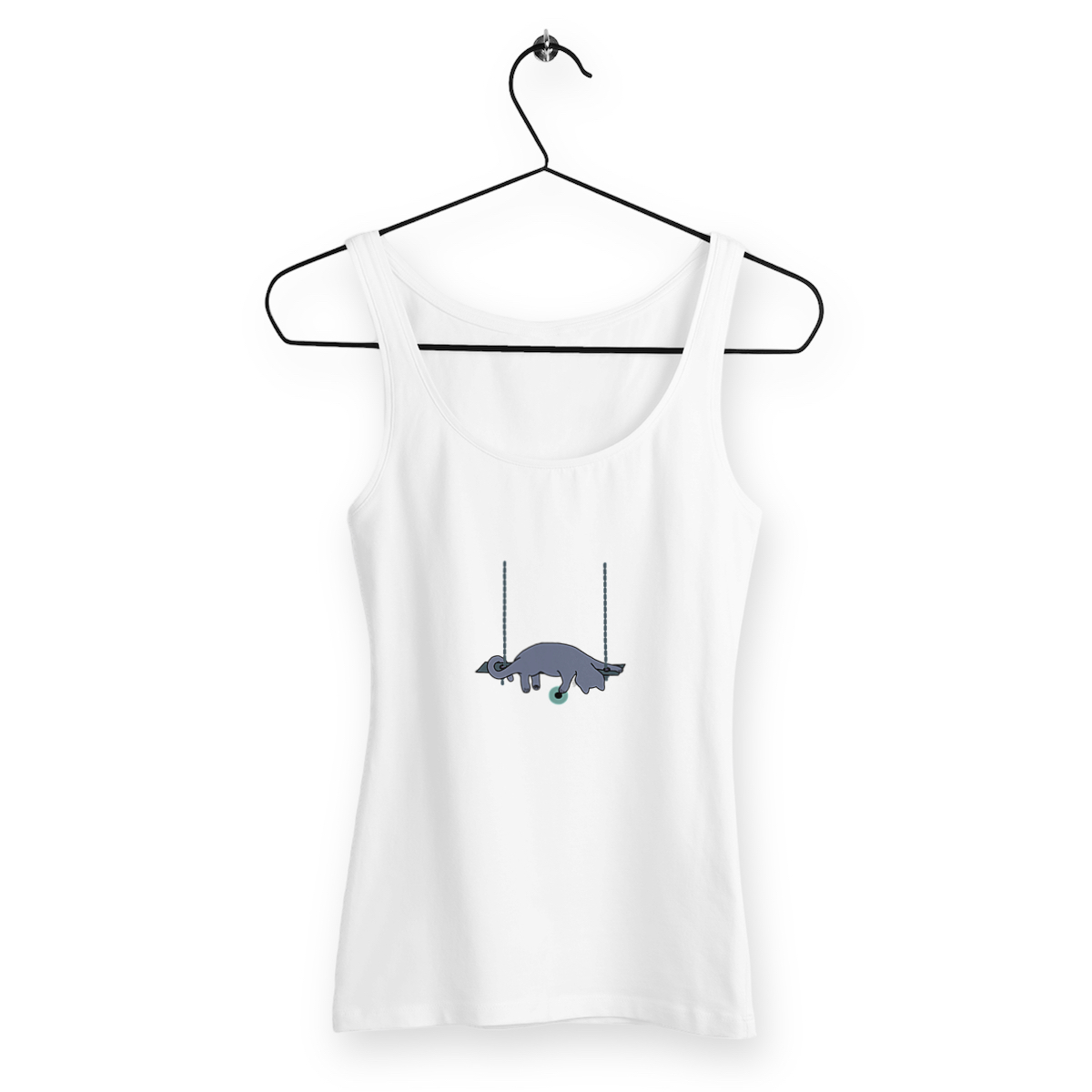 Image front Cat Play With the Bal on a Organic Lightweight Tank Top