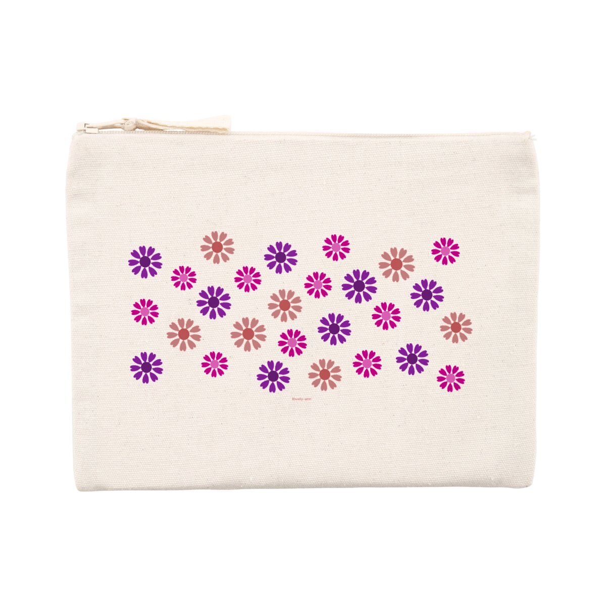 Image back Pink Heart Flowers on a Pencil Case