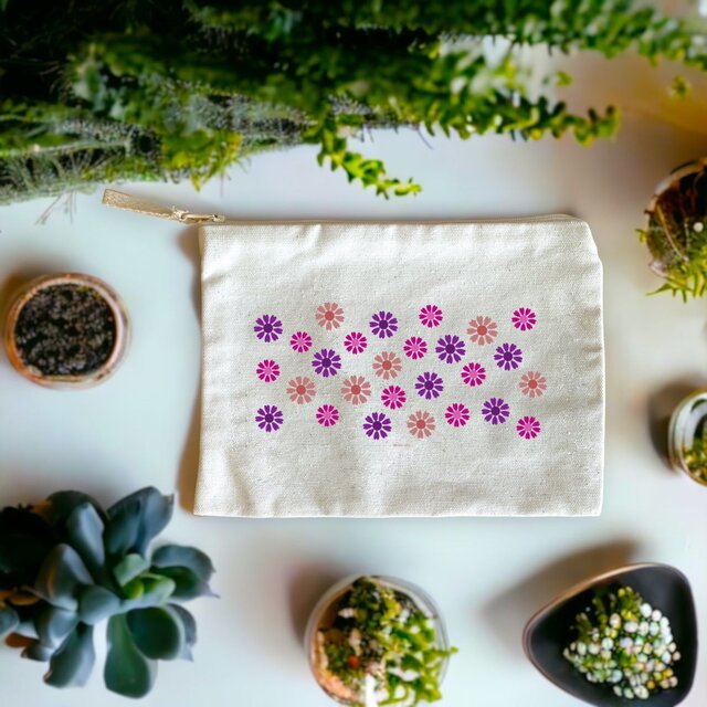 Image front Pink Heart Flowers on a Pencil Case