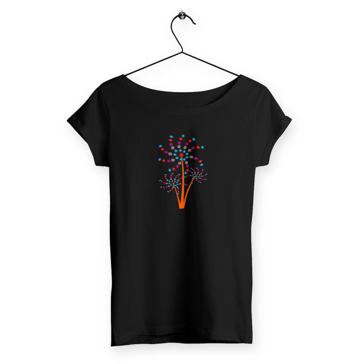 Image front Bouquet of Flowers on a Women's Slub T-Shirt