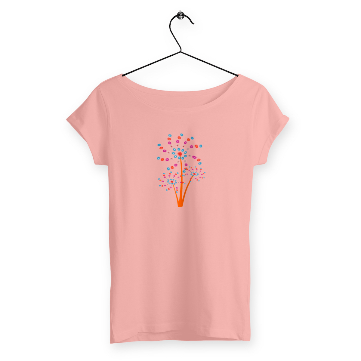 Image back Bouquet of Flowers on a Women's Slub T-Shirt