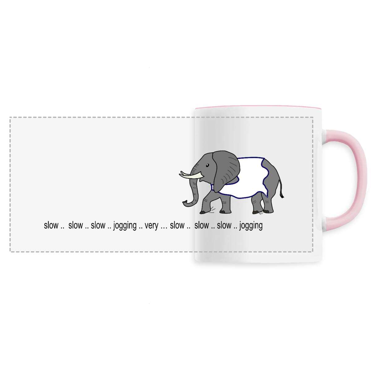 Slow .. Slow.. Jogging Elephant om a Ceramic Mug