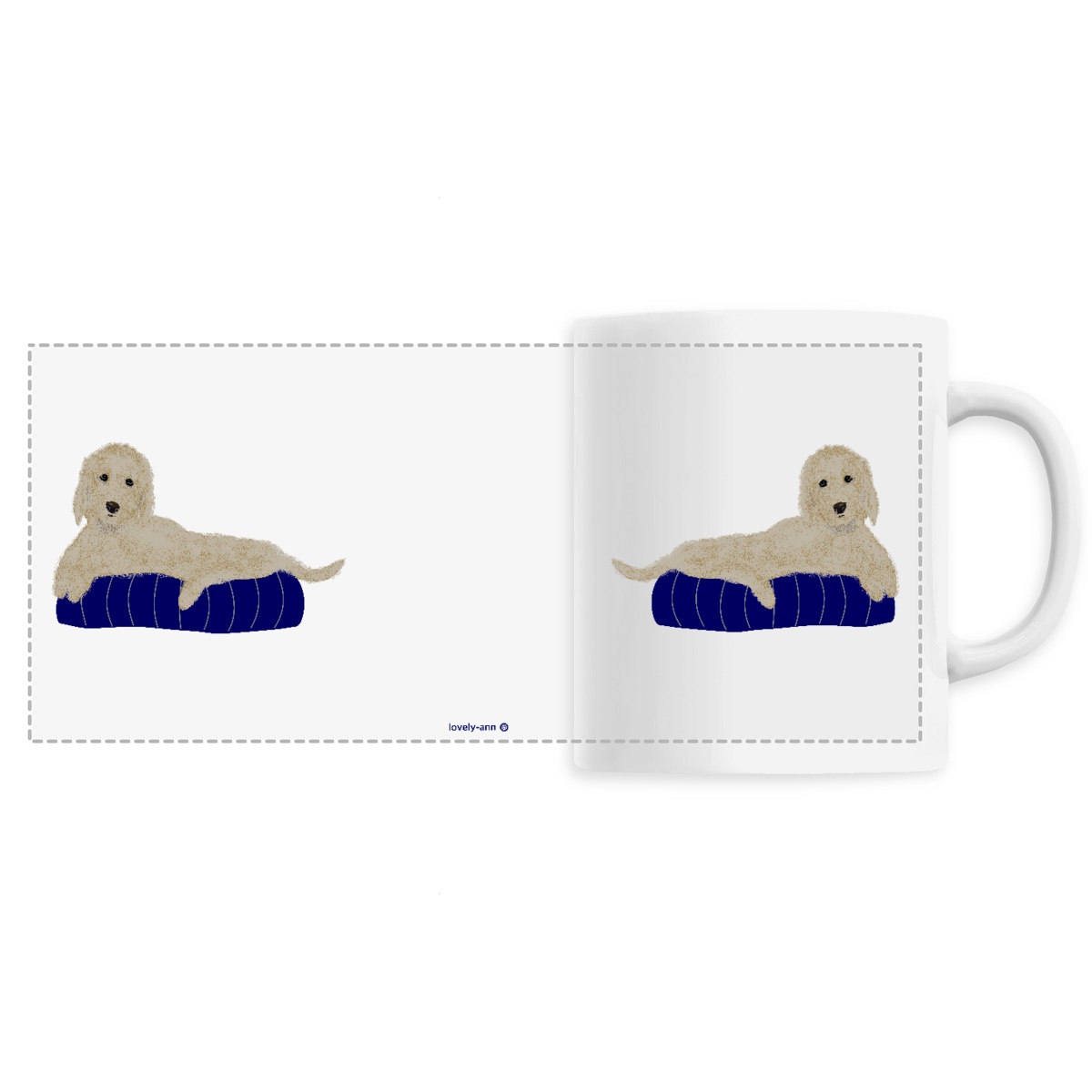 Image front Labradoodle on a Ceramic Mug