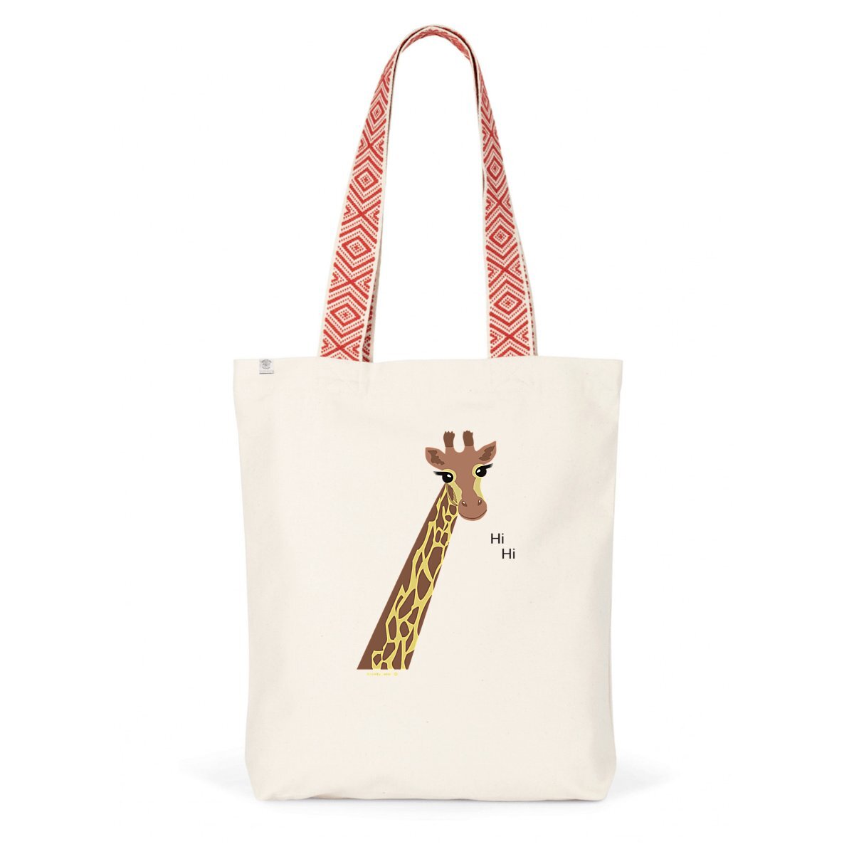 Image back Giraffe Hi Hi on a Ethnic Bag