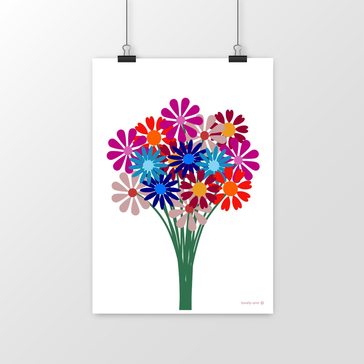 The Beautiful Color Bouquet on a Vertical Poster