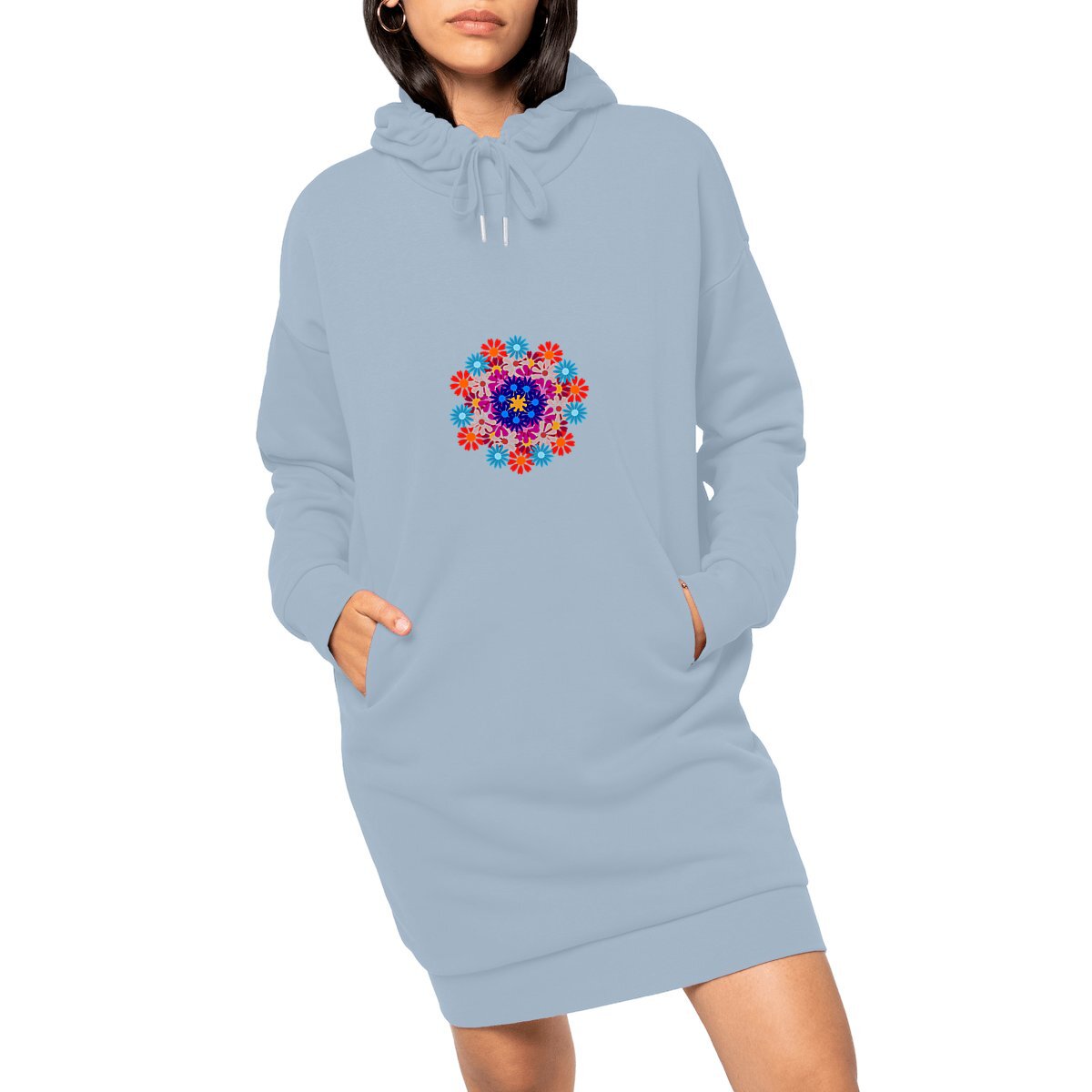 Image front Circle of Flowers on a Hoodie Dress