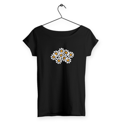 The White Heart Flowers on a Women's Slub T-Shirt