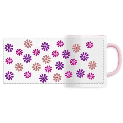 The Modern Purple Shades Flowers on a Ceramic Mug.