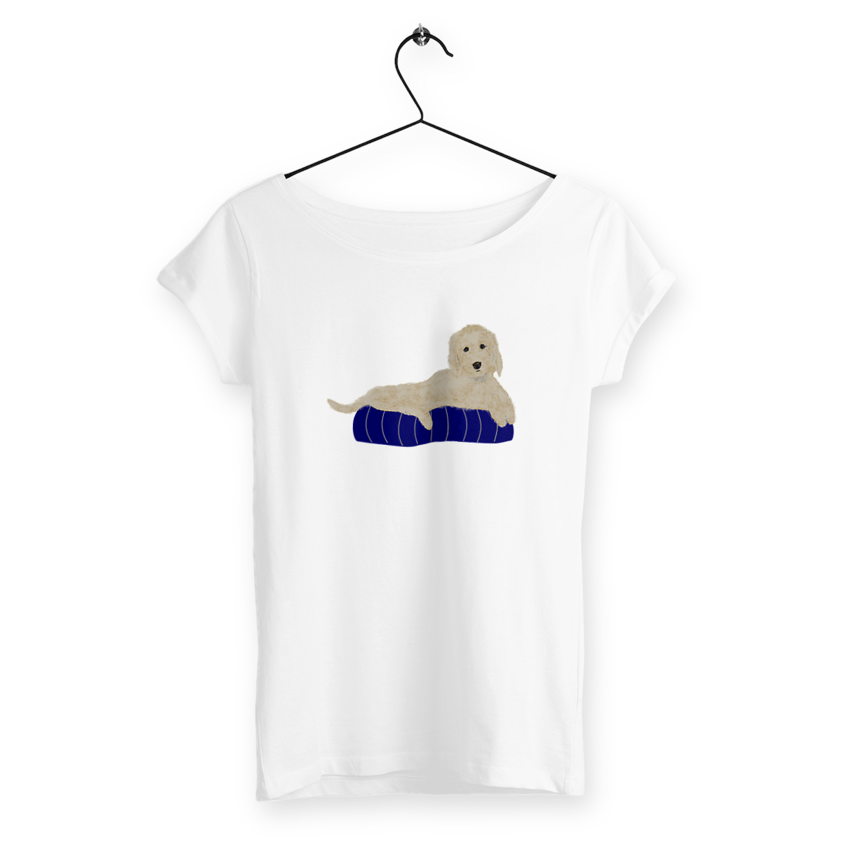 Image back Labradoodle on a Slub T-Shirt