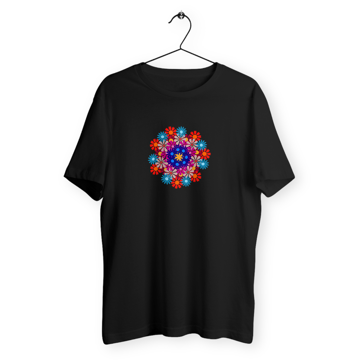 Image back Circel of Flowers on a Heavyweight Unisex T-Shirt