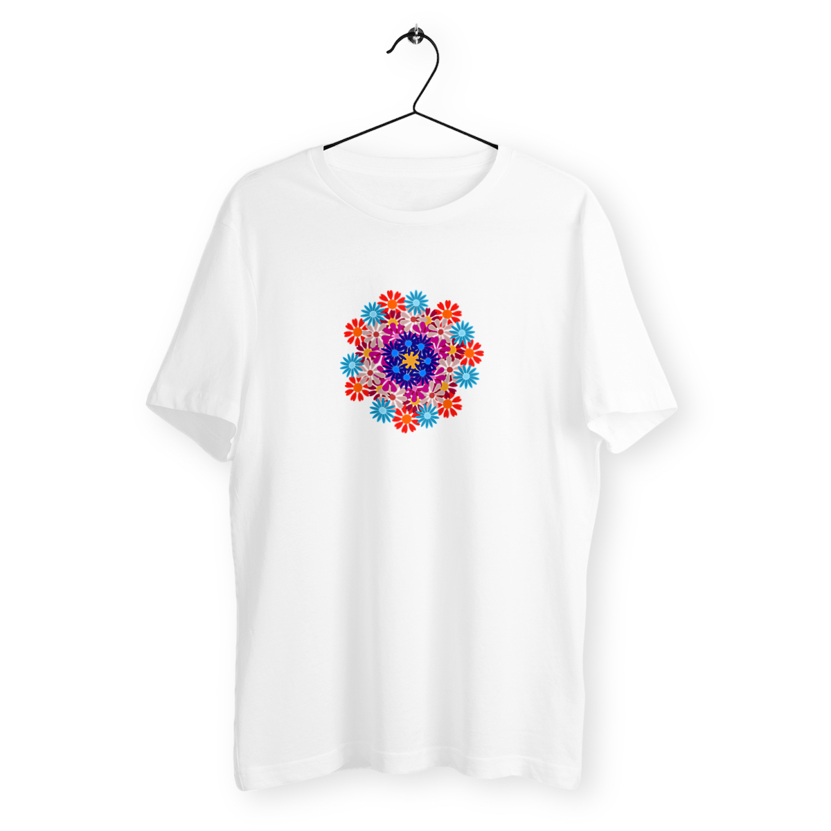 Image front Circel of Flowers on a Heavyweight Unisex T-Shirt