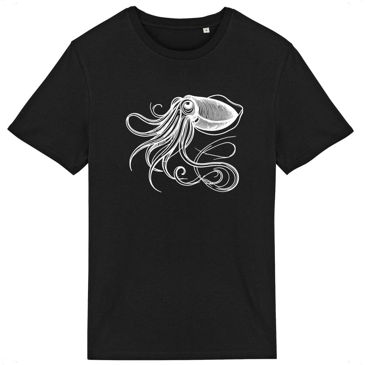 Image front Cuttlefish - Line Art White