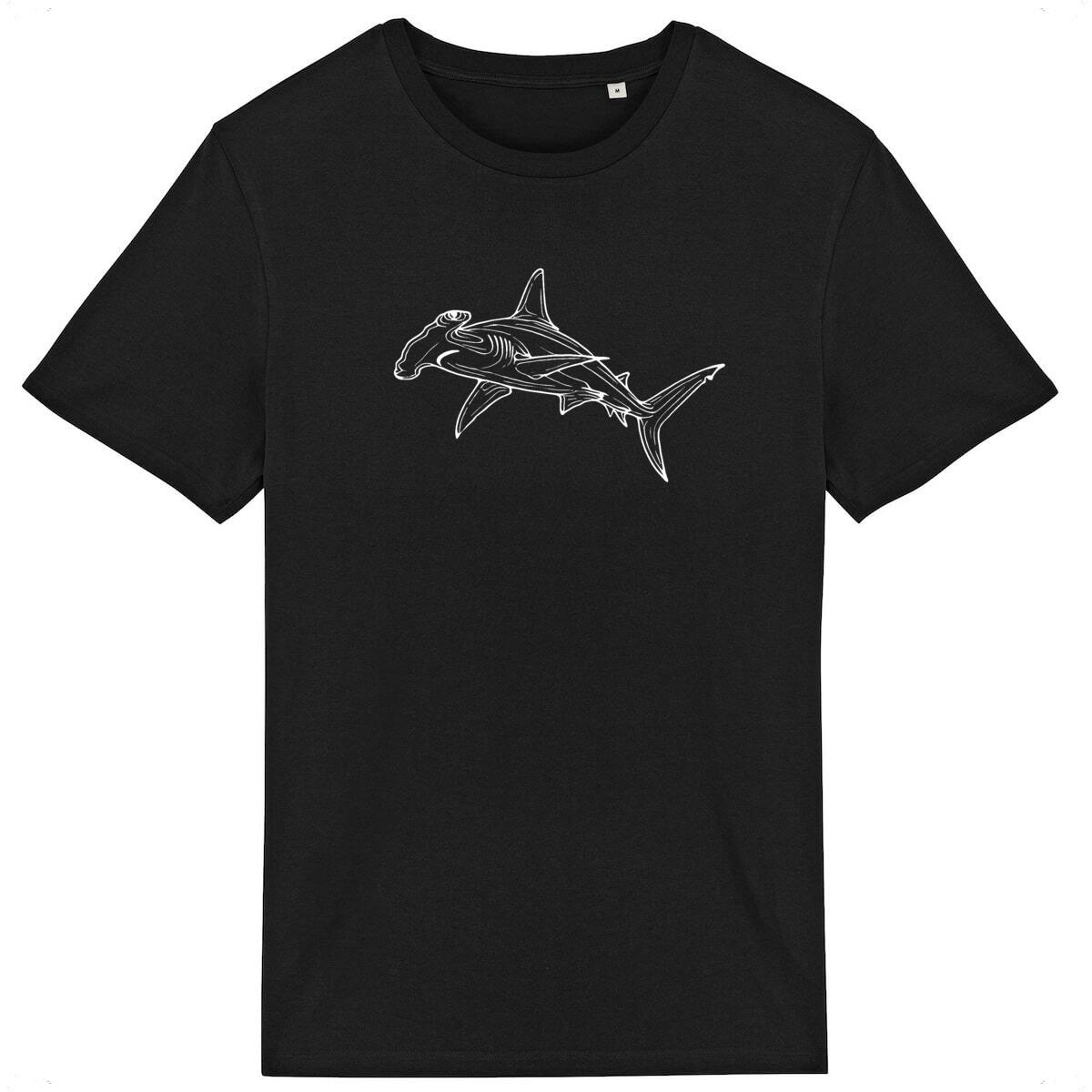 Image front Hammerhead Shark - Line Art White