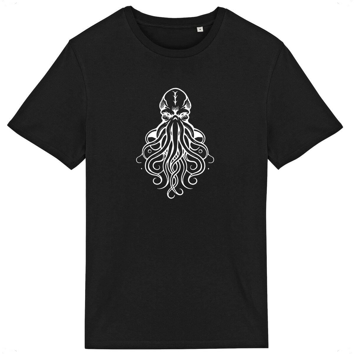 Image front Cthulu Graphic T-Shirt for Scuba Divers and Marine Life Lovers, Mythical Creature, Lovecraft