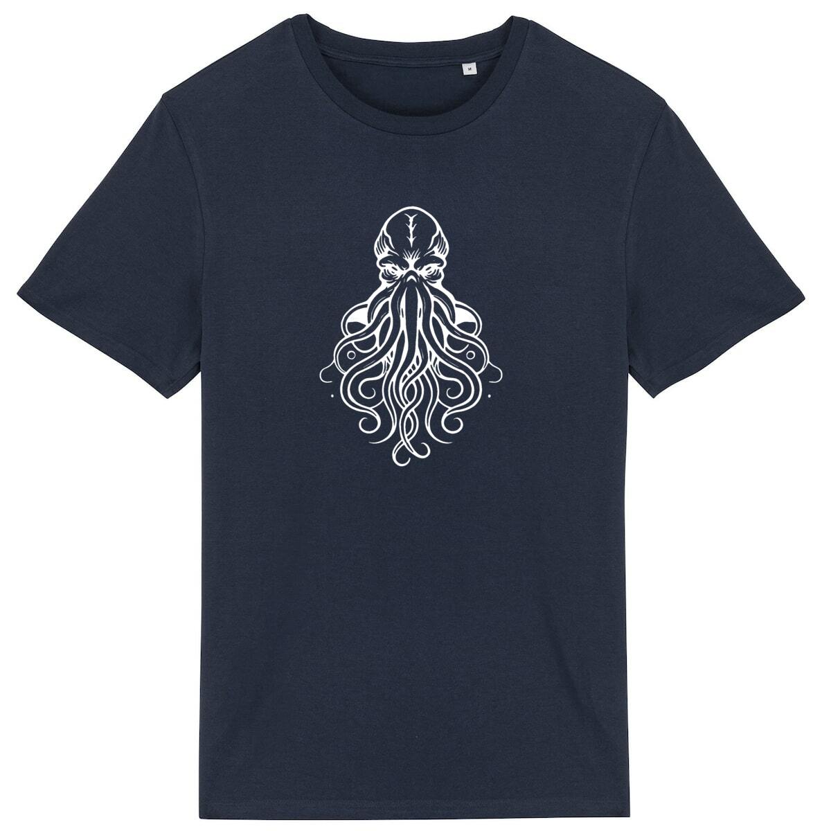 Image back Cthulu Graphic T-Shirt for Scuba Divers and Marine Life Lovers, Mythical Creature, Lovecraft