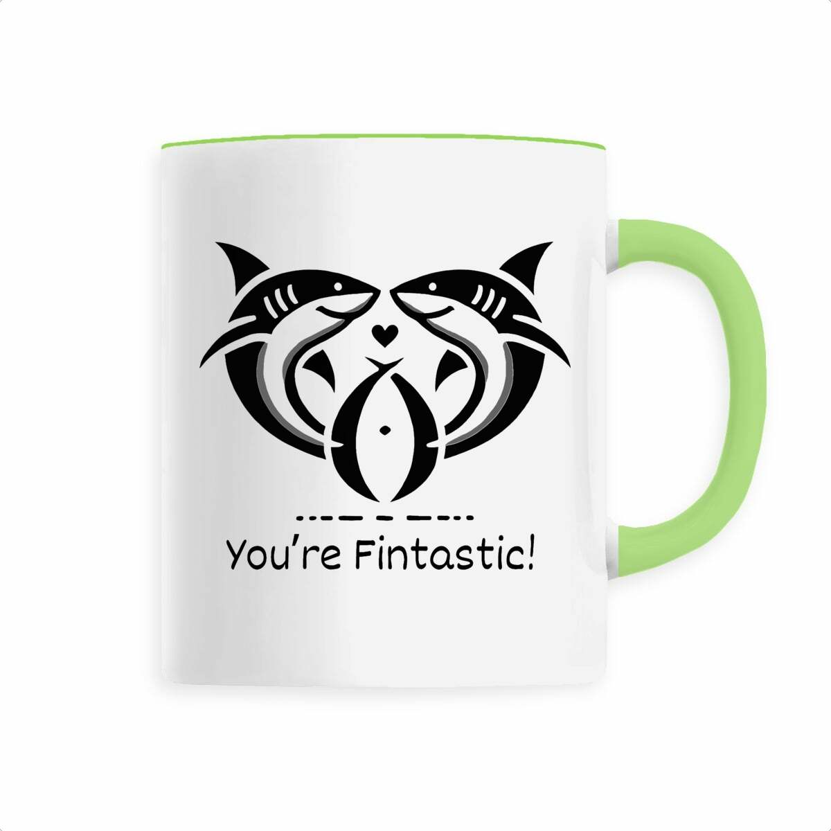 Image front Ceramic mug - You're Fintastic, Sharks in Love Design