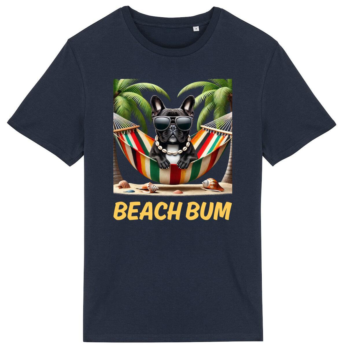 Image back Beach Bum T-Shirt – French Bulldog in Hammock | Vacation Graphic Tee