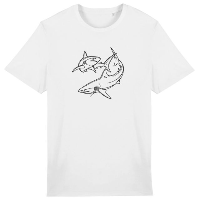Image du produit Lightweight unisex t-shirt with minimalist shark art