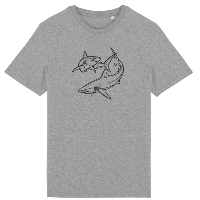 Image back Lightweight unisex t-shirt with minimalist shark art