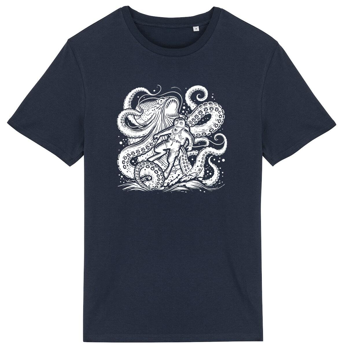 Image back Into the abyss - Kraken & Diver T-Shirt