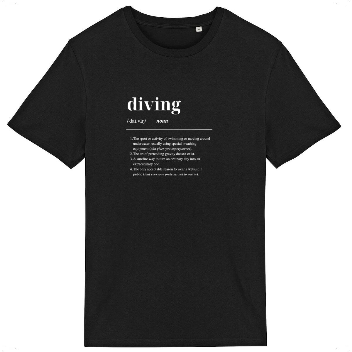 Image front Diving Dictionary Definition T-Shirt – Funny Scuba Diver Gift